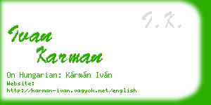 ivan karman business card