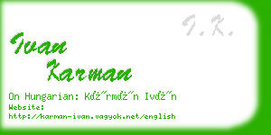 ivan karman business card